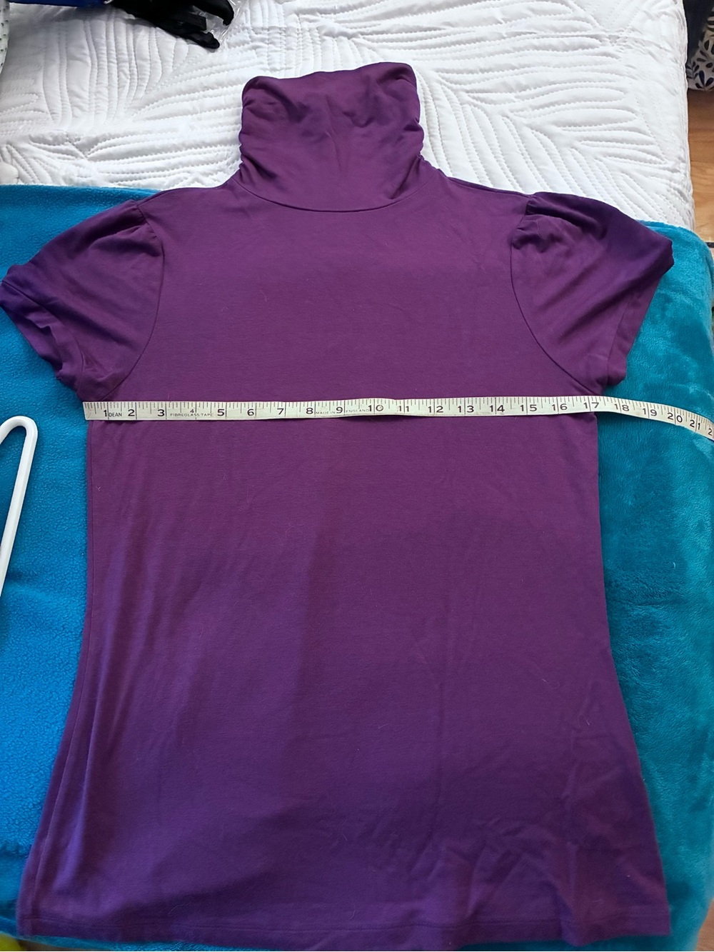 Women's Short-Sleeve Turtleneck Tee in Deep Purple